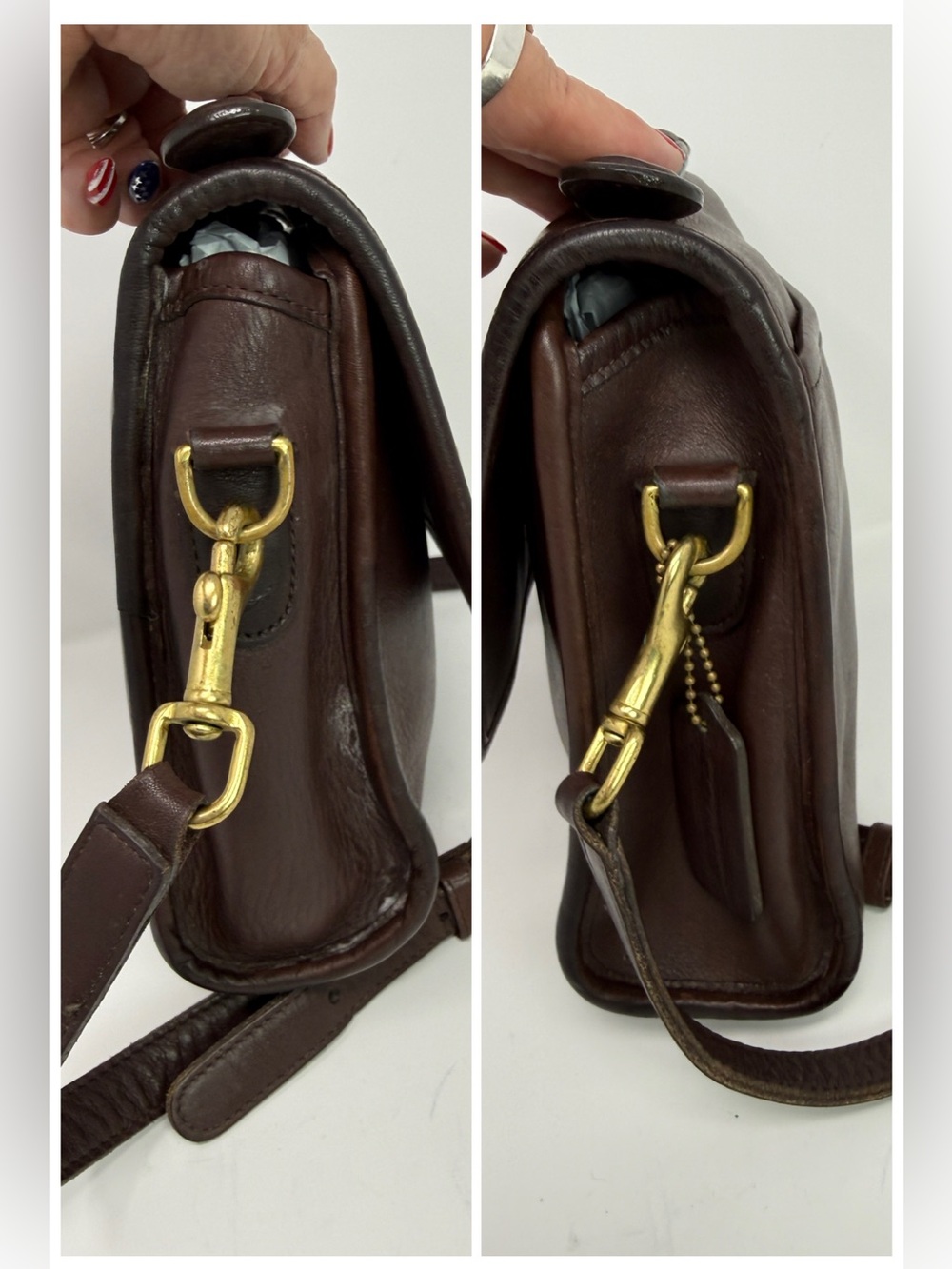 Coach Court Vintage Brown Glove Tanned Leather Top Handle Crossbody Bag D2P-9870 - Picture 10 of 17